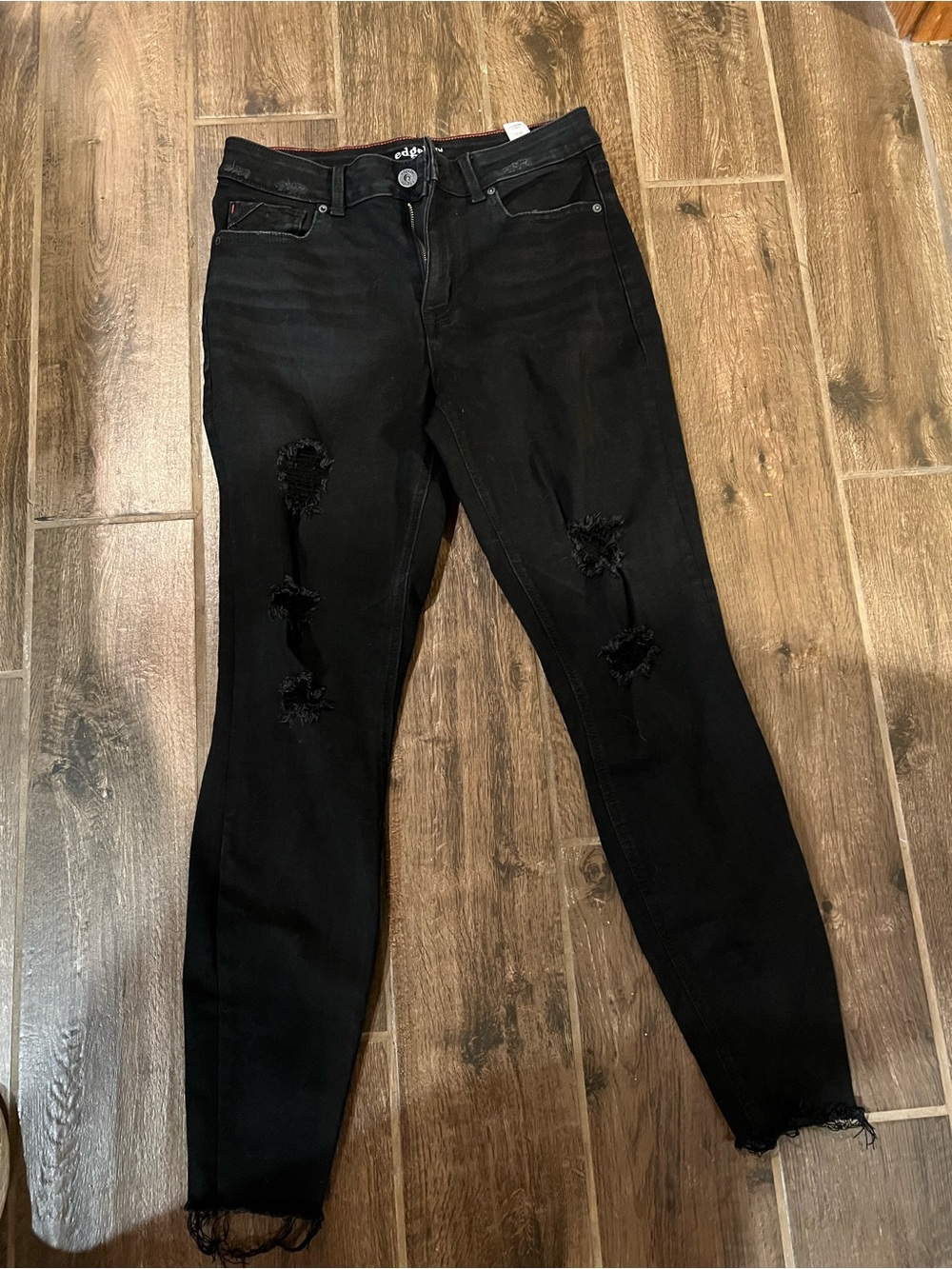 Black Distressed Women's Jeans Edgely Brand- Slim Fit